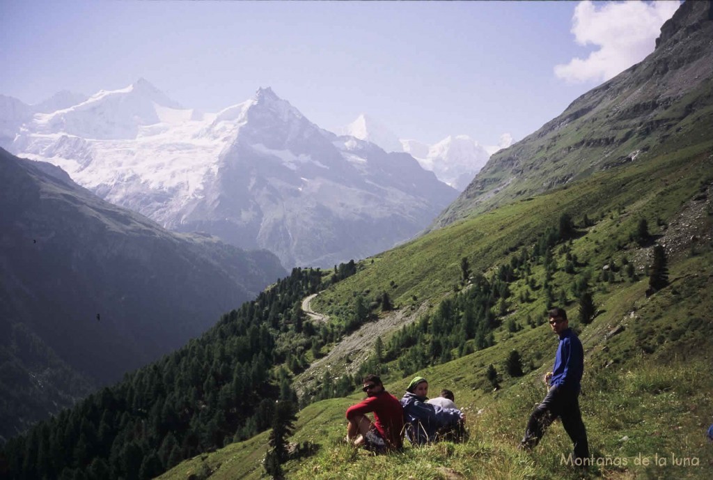 Zinalrothorn, Besso, Ober Gabelhorn desde la subida al Col de Sorebois